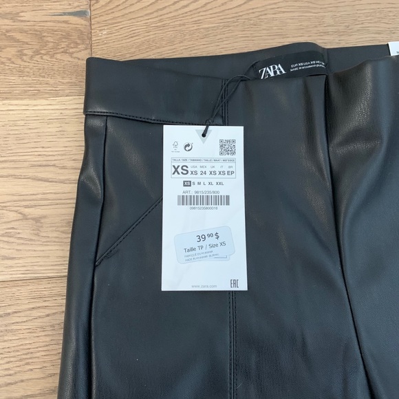 Zara Black Leather Pants - Picture 4 of 6